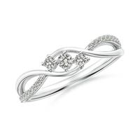 Anello di bypass Angara Infinity Twist tre pietre colore K I3 chiarezza in...