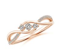 Anello di bypass Angara Infinity Twist tre pietre colore K I3 chiarezza in...