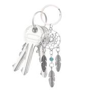 Anello di chiavi da sogno - Ciondolo da sogno - Anello per il volo decorativo - Sogno a mano - Raga di chiave del ricevitore - NGU Feather Bohemian ornamento
