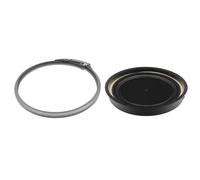 Anello di chiusura e coperchio fusti per fusto in plastica a bocca larga bidoni chiusura ermetica cerclage bidon rapida a moschettone (argento nero, 120L OD430 + OD440 ID412mm (morsetto + coperchio))