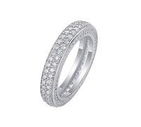 Anello di chiusura per capelli, anello di tenuta 2 Reihen Moissanit-Ring Silber 9K Weißgold Größe 65 (20,7)
