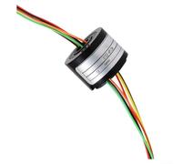 Anello di contatto conduttivo in plastica 4 canali 7mm foro IP53 (4 canali) | 2 canali per il trasferimento di potenza, foro cavo 7mm, 300rpm max, dimensioni compatte 22mm, segnale stabile