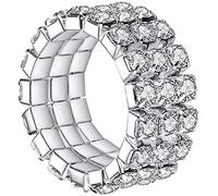 Anello di Cristallo Elastico a 3 File Anello di Collegamento con Strass in Cristallo Elasticizzato a 3 File Accessori per Gioielli da Donna e Ragazza Durable Processing