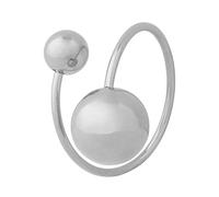 Anello di dichiarazione a sfera di moda per donne in acciaio inossidabile sfere rotonde anelli aperti con le dita del comodo regolabile adattamento geometrico un unico regalo di compleanno di natali