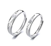 Anello di dito aperto in metallo sterling S925 Anello di coppia di metallo Sterling Little Elk Any Fashion Regali di gioielli femminili per anello amante, apertura regolabile