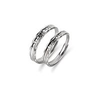 Anello di dito aperto in metallo sterling S925 Anello in metallo Sterling Amore Accoppia d'anello Apertura di regali maschi e femmine per anello amante, apertura regolabile