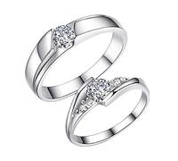 Anello di dito aperto in metallo sterling S925 Attività di anello di coppia di lettere Apertura di regali di proposta di compleanno in metallo sterling per anello amante, apertura regolabile