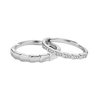 Anello di dito aperto in metallo sterling S925 Knot anello amore femmina Ringi di anello studentesco per coppia di metallo sterling per anello amante, apertura regolabile