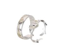 Anello di dito aperto in metallo sterling S925 Sterling Metal Coppia Anello Anello Elk Personalità Fashi