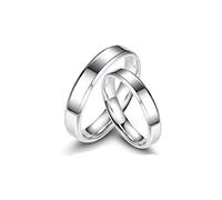 Anello di dito aperto in metallo sterling Sterling Metal S925 Rings Glossy Rings singolo per uomini e donne con regali di lettere per anello amante, apertura regolabile (OPE regolabile