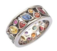 Anello di - Fascia per terapia rilassante, con zirconi colorati, anello per dita alla, rotondo con durata, per lo stress della meditazione, anelli per lo stress, gioielli da donna