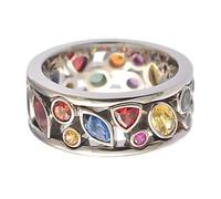 Anello di - Fascia per terapia rilassante, con zirconi colorati, anello per dita alla, rotondo con durata, per lo stress della meditazione, anelli per lo stress, gioielli da donna