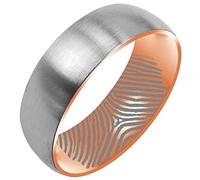 Anello di fidanzamento, anello eterno in titanio con incisione digitale, finitura opaca, oro rosa, argento, larghezza 3 mm, 5 mm, 7 mm, diverse misure, L