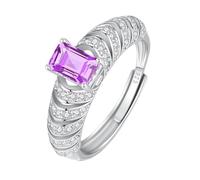 Anello Di Fidanzamento Con Alone Taglio Smeraldo In Argento Sterling 925 Per Donna, Anello Massiccio Con Pietra Preziosa Naturale, Fede Nuziale Con Promessa Di Eternità Per Moglie E Fidanzata, Rega