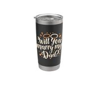 Anello di fidanzamento con cuori e scritta in inglese "Will You Marry My Dad" Bicchiere termico in acciaio inox doppia parete