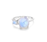 Anello di fidanzamento con pietra di luna, ovale al centro con dettagli quadrati in pietra di luna, in argento Sterling, elegante anello di proposta 9