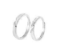 Anello di fidanzamento, coppia di fedi nuziali, in argento Sterling 925, con texture ossellata, martellata a mano, regolabile, alla moda, unisex, per sorelle, fidanzamenti, gioielli, Réglable, Argento