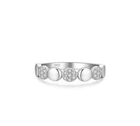 Anello di fidanzamento da donna in argento Sterling 925, con piccolo cerchio con zirconi, forma rotonda in argento, 12 (16,6), Zirconia cubica