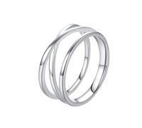 Anello di fidanzamento da donna, in oro bianco 9 K/14 carati, rotondo, alla moda, elegante, 12 (16,6), Senza Gemstone