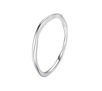 Anello di fidanzamento da donna, in oro bianco 9 K/14 carati, rotondo, alla moda, elegante, 20 (19,1), Senza Gemstone