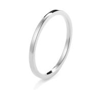 Anello di fidanzamento da donna, in oro bianco 9 K/14 K/18 carati, sottile, 3 mm, per moglie e madre, 21 (19,4), Senza Gemstone
