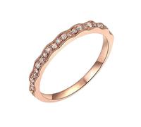 Anello di fidanzamento da donna largo, anello dichiarato con diamante oro rosa, regalo divertente per le donne, 20 (19,1), oro rosa 9 K, Diamante