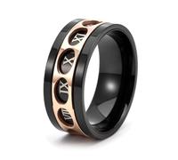 Anello di Fidanzamento Donna, Anello Oro Rosa Acciaio Inossidabile Taglia 15 9mm Numeri Romani Rotanti Personalized Regalo per Figlia Anniversary