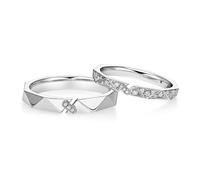 Anello di fidanzamento in argento, anello da uomo in argento 925, triangolo regolabile, idee regalo da uomo, Ajustable, Argento 925/1000, zirconia cubica