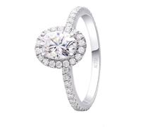 Anello di fidanzamento in platino, anello di nozze bianco oro bianco 14 carati 1 misura 45 (14,3) per donna matrimonio anello misura donna, 10, Oro bianco 14 car, Moissanite