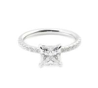 Anello di fidanzamento personalizzabile coppia anello in oro grigio 9 carati moissanite con 1/2/3 ct di moissanite, misura principessa taglia zia per lesbiche festa della mamma gioielli, 56.5, Oro