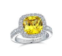 Anello Di Fidanzamento Senza Tempo In Stile Art Deco Con Quadrato Di Zirconia Cubica 3CT AAA CZ Con Taglio Asscher Per Le Donne, Fascia Sottile In Argento 925.