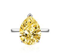 Anello di fidanzamento solitario a forma di pera da 3,5 ct, con solitario a forma di pera, da donna, placcato in argento 925, con zirconia cubica, per promessa di matrimonio, compleanno, pietra