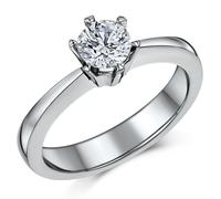 Anello di Fidanzamento Solitario Classico Titanio 6 Graffa 0.90ct