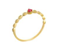 Anello di fidanzamento vintage, anello di fidanzamento sottile, gocce, in oro giallo rubino, 13 (16,9), Oro giallo 18 carati (750), Rubino