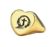 anello di Gesù inciso a forma di cuore | argento sterling 925 placcato oro | gioielli da regalo, anelli con sigillo in stile vintage, gioielli fatti a mano ipoallergenici| LK_PDR_01334_10.5