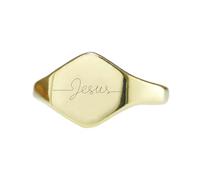 anello di Gesù inciso a forma esagonale | argento sterling 925 placcato oro | gioielli da regalo, anelli con sigillo in stile vintage, gioielli fatti a mano ipoallergenici| LK_PDR_01463_8.5