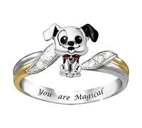 Anello di gioielli per animali da sposa per cani di fidanzamento 5-11 Anelli per feste da donna di moda Il Signore Degli Anelli 4k (Colorful, One Size)