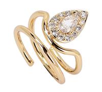 Anello di Giuraupi di Rinestone Salutare Salvo Bellissimo Anello di Unghie per Donne e Ragazze (3054 oro)