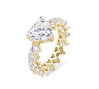 Anello di moissanita a cuore oro 14K, anello di fidanzamento delle donne in stile hip-hop, un simbolo di amore e impegno