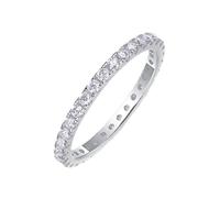 Anello di moissanite, anello di fidanzamento da donna, sottile anello eternità con moissanite 9 K/14 K/18 K, oro bianco/argento platino Pt950, 50 (15.9), Oro bianco 14 carati (585), Moissanite