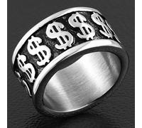 Anello Di Motociclista IN Acciaio Inossidabile Con Segno da Due Dollari Specchio