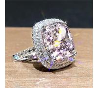 Anello di Nozze CZ Quadrato Bianco Giallo Rosa per Le Donne Elegante Anello di Fidanzamento Geometrico Gioielli Regalo Anelli Unici alla Moda