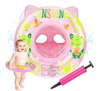 Anello di Nuoto del Fumetto, Salvagente Neonato Galleggiante Gonfiabile del Bambino Dell'anello di Nuoto del Bambino Baby Float Salvagente con Seggiolino and Gonfiatore Bambini Piscina Giocattolo,Rosa