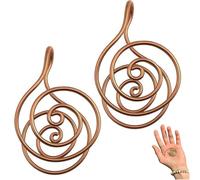 Anello di palma di rame reiki a spirale anelli per meditazione e guarigione energetica, anello a spirale di energia in rame alla moda, per lavoro di cristallo (2pcs NoGrem)