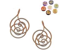 Anello di palma di rame reiki a spirale anelli per meditazione e guarigione energetica, anello a spirale di energia in rame alla moda, per lavoro di cristallo (2pcs WithGem)