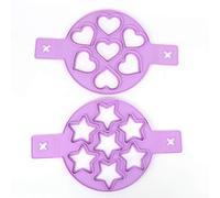 Anello di pancake di Munefe 2 pezzi, stampo di uova silicone, muffa per uova per la piastra per preparare muffin, mini pancake, hamburger, ecc.