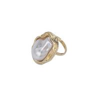 Anello di Perle barocche Irregolari Geometriche retrò di Moda per Le Donne Anelli di Dito Indice ridimensionabili Aperti Regalo di Gioielli per Feste NuovoDurability