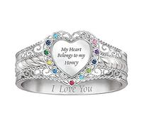 Anello Di Perline Di Ansia Per il tuo amante del regalo di diamanti anello completo, le signore della moda gli anelli a forma di cuore La Figlia Suona (Multicolor, One Size)