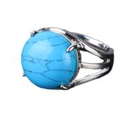Anello di Pietra - Anello di Cristallo da Donna Anello di Pietra Naturale Anello di Perline di Sfera Avventurina Verde Quarzo Ametista Gioielli per Feste Bianchi, Blu Turchese,Taglia Unica
