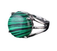 Anello di Pietra - Anello di Cristallo da Donna Anello di Pietra Naturale Anello di Perline di Sfera Avventurina Verde Quarzo Ametista Gioielli per Feste Bianchi, Malachite, Taglia Unica